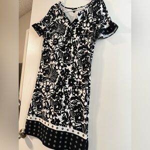 Talbots Monochrome Floral Dress